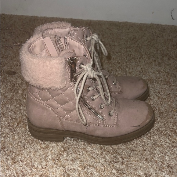 Girls Size 13 Boots Falls Creek Faux Fur Charlie Pink Side Zipper - Picture 1 of 7